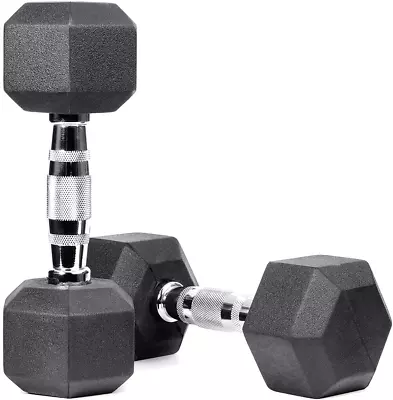 METEOR Rubber Hex Dumbbell Fitness Gym Strength Weight Training Exercise Workout • $73.28