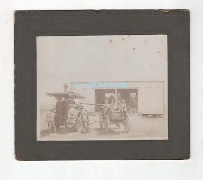 Ca. 1900's Steam Traction Engine Tractor Antique Cabinet Card Photo Farm Boys • $21.24