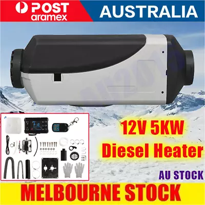 12V Diesel Heater 5KW Air Tank Remote Control LCD Thermostat Caravan Motorhome • $108