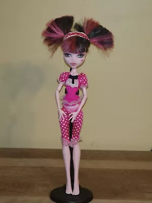 Monster High Draculaura Doll Dead Tired Sleep Over 2011 Pink Polka Dot ELASTICS  • $25.65