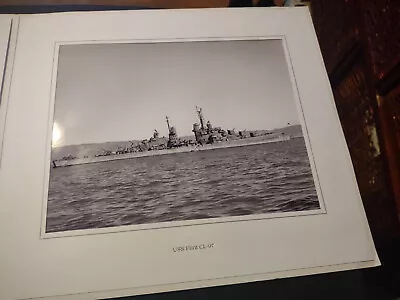 Vintage United States Navy Track Chart/black And White Photo Of Uss Flint Cl-97 • $40