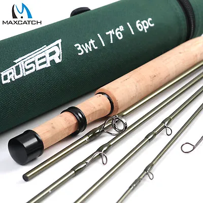 Maxcatch Travel Fly Fishing Rod 2/3/4wt 7'6'' 6PcsIM10 Carbon BlankFast Action • $71