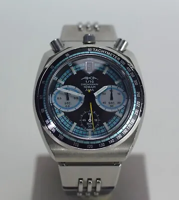 Vintage Seiko Alba AKA Bullhead Chronograph Quartz Men's Watch V657-6060 Blue • $350