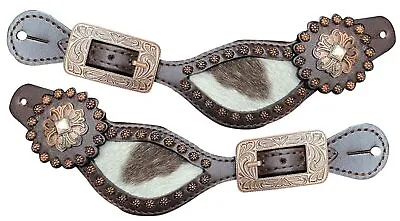 Showman Ladies Leather Spur Straps W/ Hair-On Cowhide Inlay • $29.95