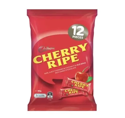 12pc Cadbury 180g Chocolate Cherry Ripe Sharepack Dark Choco Sweet Snacks Treats • $7.90