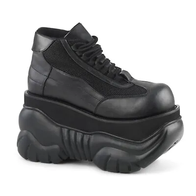 DEMONIA Men's 4  Platform Black Punk Vegan Cyber Lace Up Sneaker Shoes BOXER-01 • $103.95