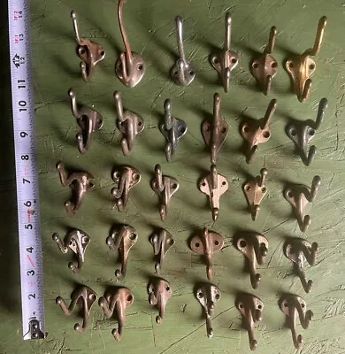 30 Vintage Coat Hooks.  Some Brass Some Metal • $10.50