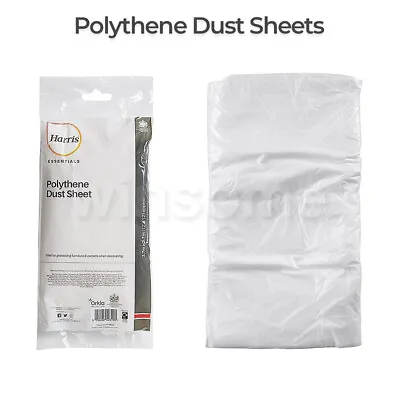 Large Polythene Clear Plastic Dust Sheets Dust Cover Painting Decorating Tools • £3.91