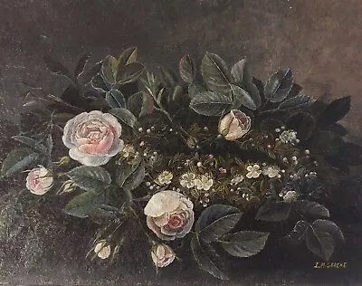 Vintage Oil Painting With Flowers Signed By The Artist  • $174