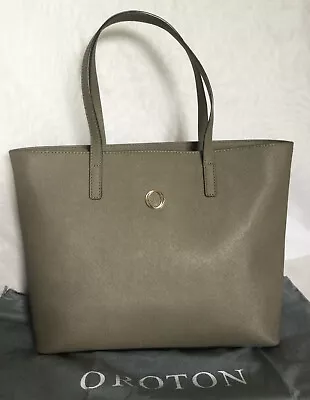$149 • Buy Large OROTON Olive Leather Tote/Shoulder Bag / Handbag With Dustbag