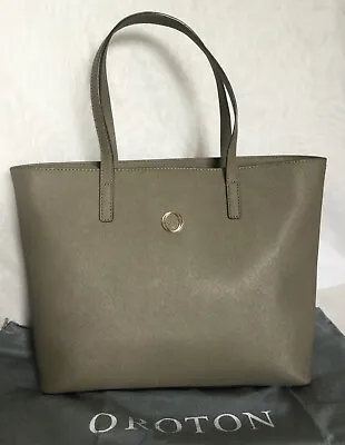 Large OROTON Olive Leather Tote/Shoulder Bag / Handbag With Dustbag • $149