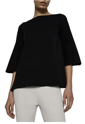 $175 • Buy Scanlan Theodore Micro Crepe Knit Tailored Boat Neck Top Women’s Size Small 
