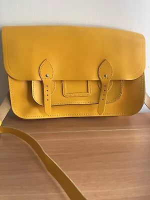 THE CAMBRIDGE SATCHEL COMPANY Leather Satchel Bag / Used / Butter Yellow • £39.35