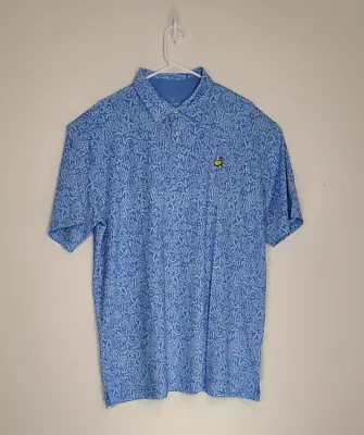 2023 RARE Masters Tech Paisley Floral Golf Polo Shirt Blue Size XL Mens • $59.99