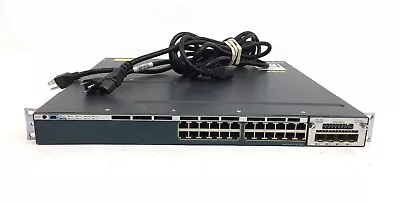 Cisco WS-C3560X-24T-S V02 24 Port Switch W/ C3KX-NM-1G & 2X C3KX-PWR-350WAC • $64.99