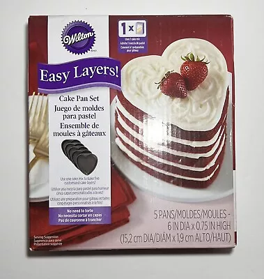 NEW Wilton Easy Layers Hearts Set Of 5 6  Cake Pan • $12