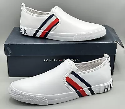 Tommy Hilfiger Julian Painted Stripe Women's White Slip-on Sneakers Shoes 8.5m • $27.99