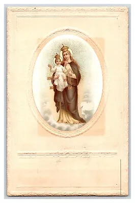 Jesus And Mary Gold Crowns Nativity Unused Textured Embossed DB Postcard Y9 • $5.95