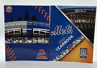 2008 & 2009 New York Mets Official Mlb Yearbook Lot Of 2 Yearbooks • $27.49