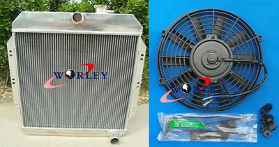 3 Row Aluminum Radiator +fan For Chevy / GM Pickup Truck Manual 1960 1961 1962 • $270