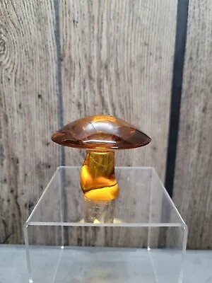 Vintage Viking Glass Small Mushroom Amber MCM Mid Century Nice Condition • $135