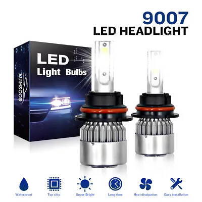 9007 HB5 LED Headlight Bulbs Conversion Kit High Low Beam Super White 2Pcs 6500K • $27.99