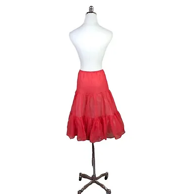 Vintage Beverly Vogue Red Square Dance Slip￼ Petticoat Double Layer Size Small • $39.04