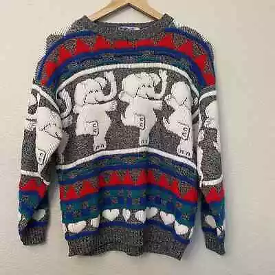 Vintage Cute 80'S Elephant Hearts Sweater By Rose USA Women’s MED-LG • $26