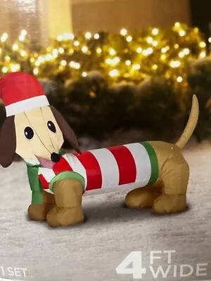 Holiday Time Christmas Inflatables Dachshund Dog Blow Up Yard Decoration 4 Ft  • $24.99