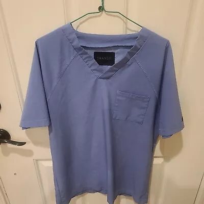 Jaanuu Scrub Top Mens Medium V Neck Raglan Ceil Blue Chest Pocket • $5.99