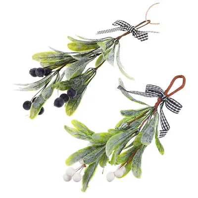  2 Pcs Mistletoe Christmas Decoration Door Hanging Trim Artificial • $10.57