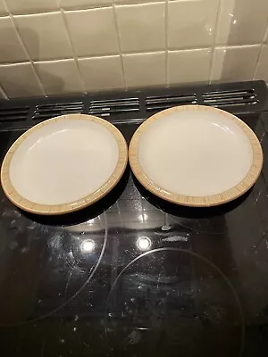 Denby Caramel Stripes Dessert/Salad Plates X2. • £19.99