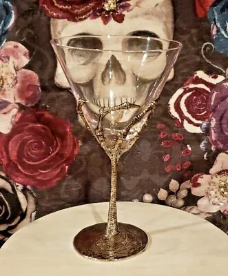 Halloween Metal Skeleton Hand Glass- Martini Glass -cocktail Glass Brand New! • $25.99