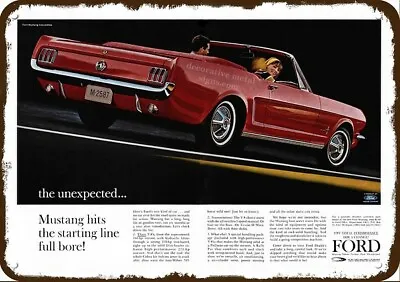 1964 1965 New FORD MUSTANG Convertible Car VntLook DECORATIVE REPLICA METAL SIGN • $24.99