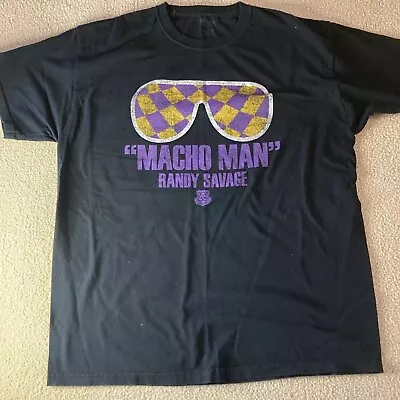 Randy MACHO MAN Savage Sunglasses Black T-Shirt LARGE (2014 DVD Exclusive) • $14.99