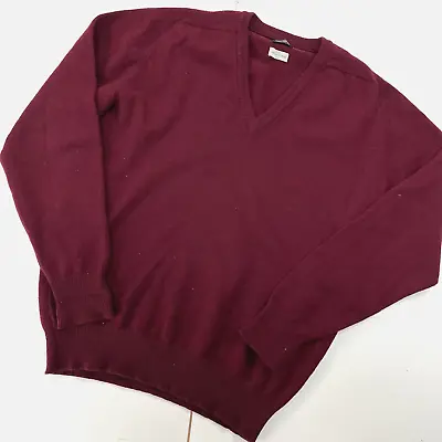 Brooks Brothers Sweater Large Red Knit Crewneck England Distressed Lambswool • $54.99
