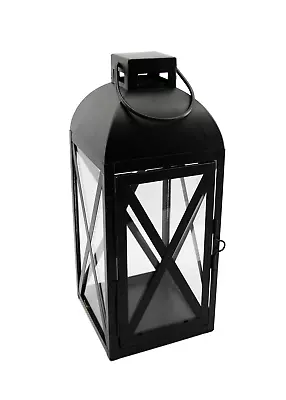  Medium Black Metal Candle Holder Lantern • $16.89