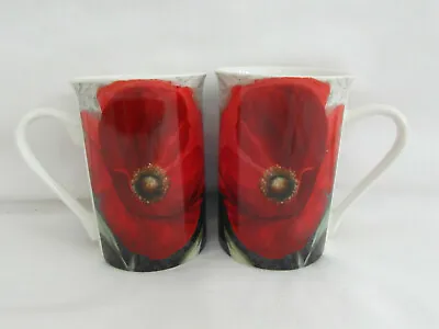 £3.50 • Buy 2x Poppy China Mugs Cups Beakers. Tea Coffee. New