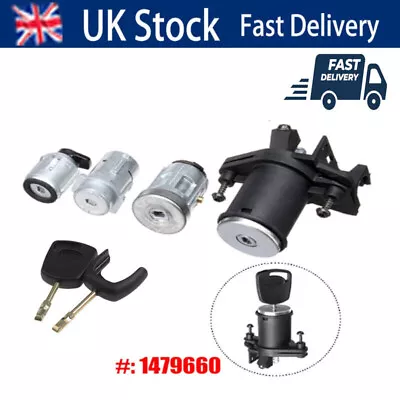 For Ford Fiesta Mk5 Fusion 1479660 Ignition Switch Door Trunk Lock Barrel 2 Keys • £30.67