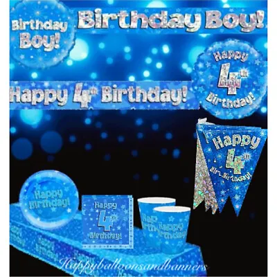 Age 4 / 4th Birthday Party Blue Themed Party Decorations & Table Decorations • £2.65