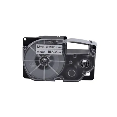 £8.39 • Buy 1PK Black On Metallic Tape Cartridge XR-12SR For Casio KL-60 EZ Label Printer