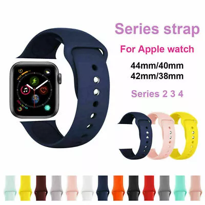 Silicone IWatch Band Strap For Apple Watch Series 5 4 3 2 1 42/44mm 38/40mm • $7.99