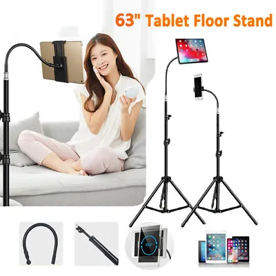 IPad Folding Tripod Stand Adjustable Mobile Phone Tablet Floor Stand Holder • £8.88