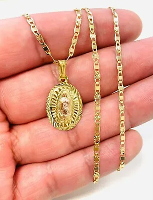 GF Virgen De Guadalupe Necklace Pendant 20” For Womens Cadena Dije De Guadalupe  • $26.99
