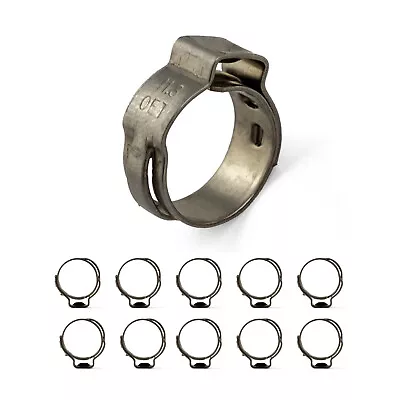 Oetiker Stainless Single Ear Clamps - Stepless - 12.8-15.3mm - 10 Pack • $21.95