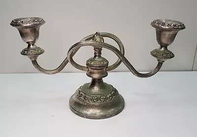 2 Branch Candelabra Candlestick Candle Holder Vintage Ianthe Silverplated Retro • £9.99