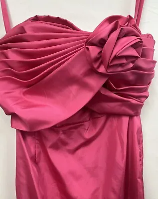 Vintage- Rare Alyce Designs Ruffled Floral Evening Gown Pink Sz 12 Strapless • $40