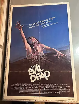 The Evil Dead Original One Sheet Movie Poster 27x41 Folded RARE • $694.99