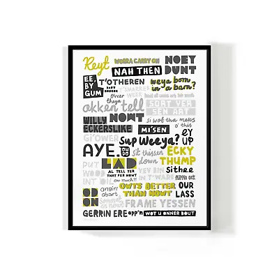 FRAMED Yorkshire Print A4 - Yorkshire Phrases Sayings Yorkshire Dialect • £21.50