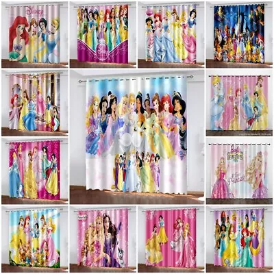 £27.59 • Buy Girls Disney Princess Thick Blackout Bedroom Curtains Thermal Ring Top Eyelet UK